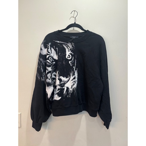 AllSaints Tops - AllSaints Turin Cygnet Sweatshirt Black Organic Cotton Tiger Graphic Womens M
